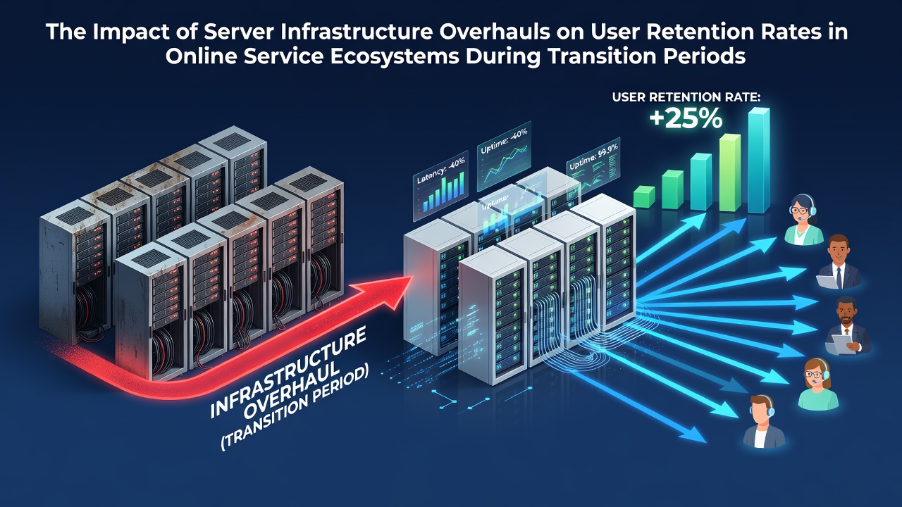 The Impact of Server Infrastructure Overhauls on User Retention Rates in Online Service Ecosystems During Transition Periods
